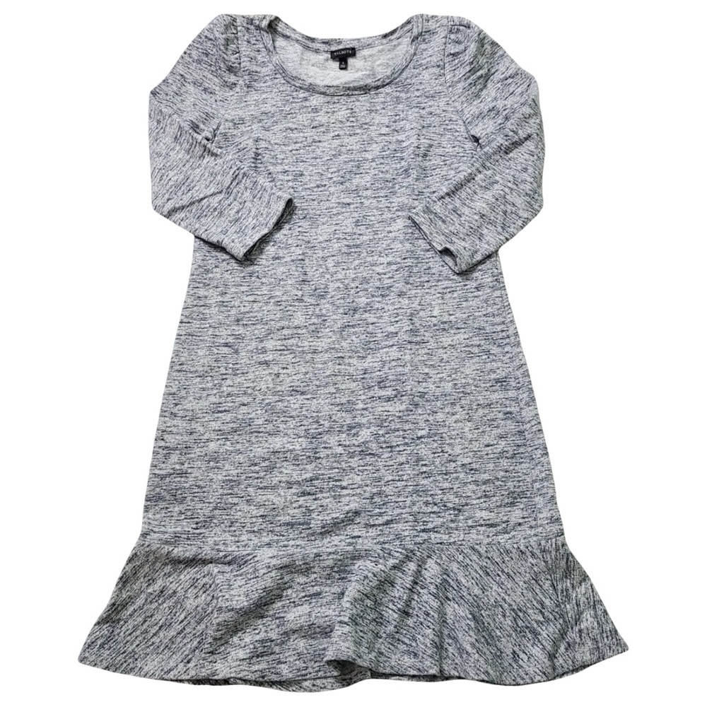 Talbots Ruffle hem 3/4 Sleeve Dress - gray -small